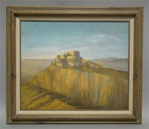 Appraisal: BRADFORD BURTAN SOUTHWESTERN PUEBLOS Oil on canvas x in Framed