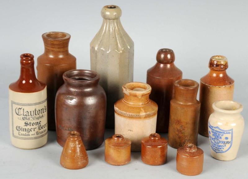 Appraisal: Lot of Stoneware Bottles Description Includes Dr Cronk's Sarsaparilla Beer