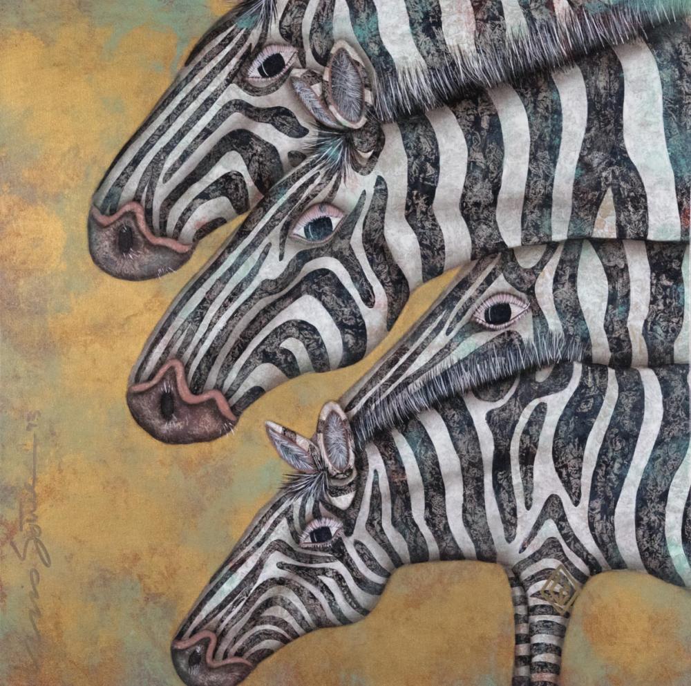 Appraisal: LUIS SOTTIL Mexico born oil on canvas Zebras Signed lower