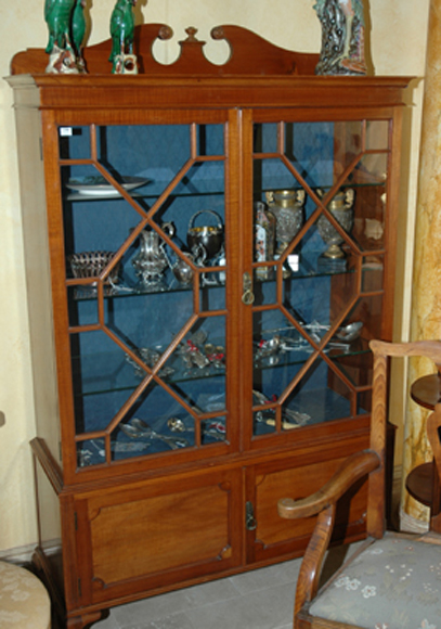 Appraisal: AN EDWARDIAN BLACKWOOD DISPLAY CABINET Stamped Church Brothers Pty Ltd