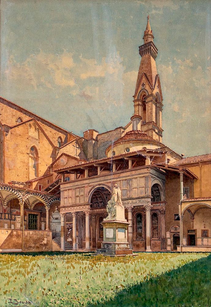 Appraisal: Ernesto Bensa Italian active - Basilica of Santa Croce Florence