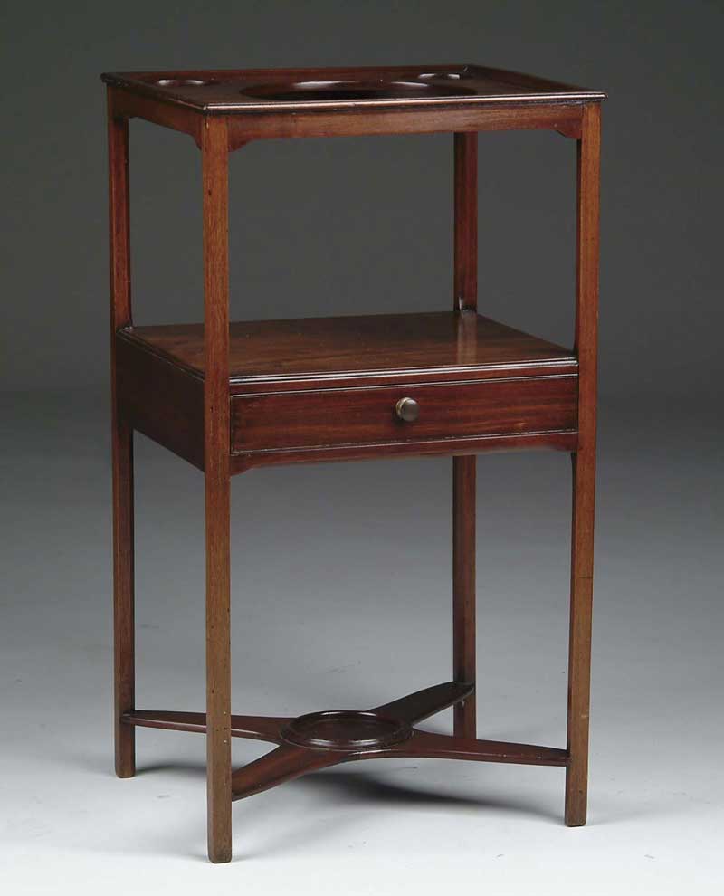 Appraisal: FINE ENGLISH MAHOGANY WASH STAND The three tier stand has