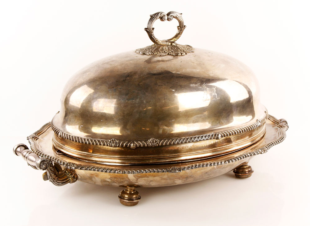 Appraisal: - Silverplate Domed Steam Tray Large domed steam tray silverplate