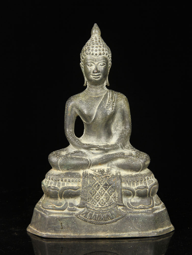 Appraisal: - th C Chinese Bronze Buddha th century Chinese figure