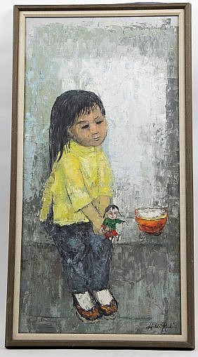 Appraisal: HILDA RUBIN AMERICAN B Girl with Her Doll Signed lower