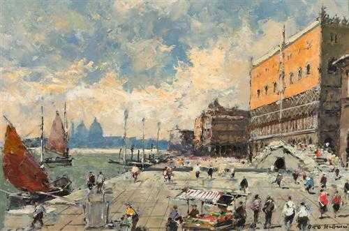 Appraisal: HELLMEIER OTTO Germany - Venice The Doge's palace Oil on