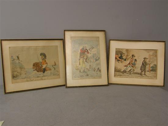 Appraisal: Three Early th century prints entitled John Bull out of