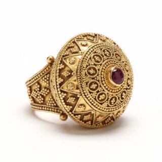 Appraisal: KT Gold and Ruby Ring LaLaounis from the Classical and