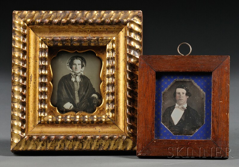 Appraisal: Two Framed Sixth Plate Daguerreotype Portraits of a Young Man