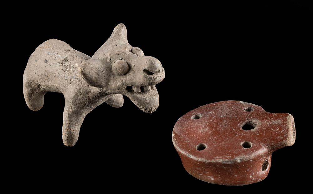 Appraisal: Chupicuaro Pottery Ocarina Teotihuacan Pottery Dog Pre-Columbian West Mexico Chupicuaro