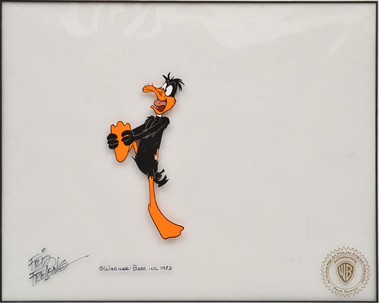 Appraisal: DAFFY DUCK FRAMED CEL SIGNED FRIZ FRELENG LOWER LEFT