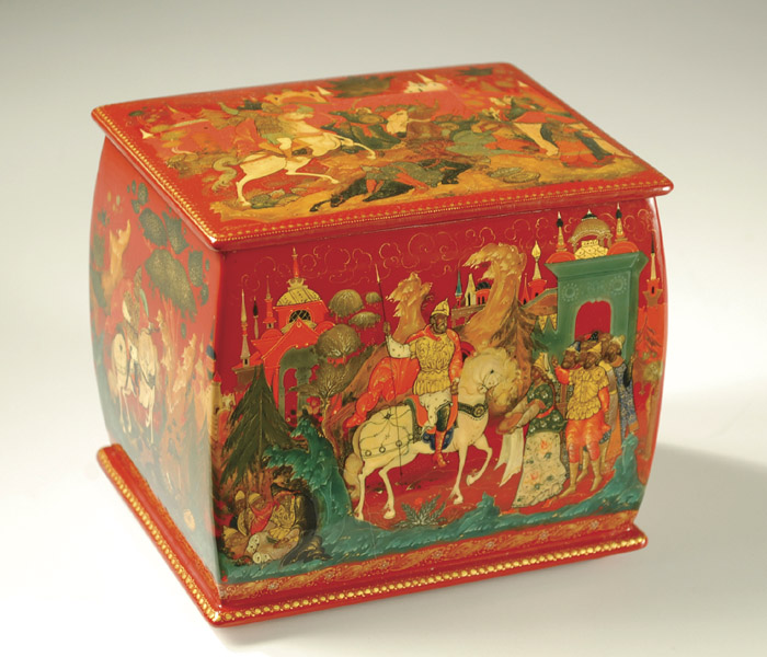 Appraisal: PALEKH SCHOOL RUSSIAN LACQUER BOX th century by Ilya Murometz