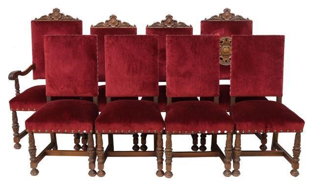 Appraisal: lot of American Depression-Era dining chairs c s upholstered back