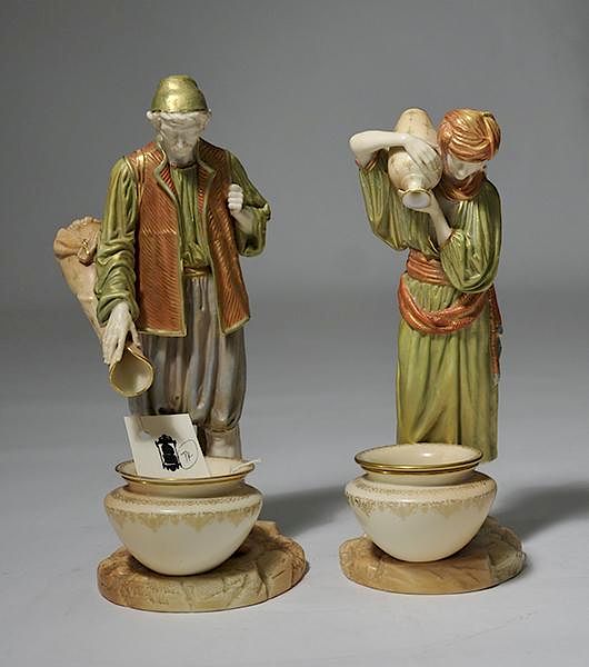 Appraisal: Pair of Royal Worcester Porcelain Figurines Pair of Royal Worcester