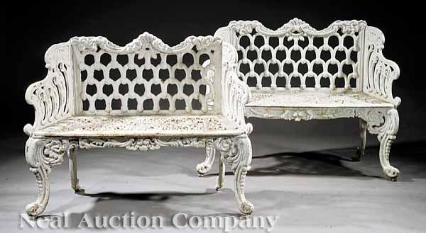 Appraisal: An American Rococo Cast Iron Settee mid- th c probably