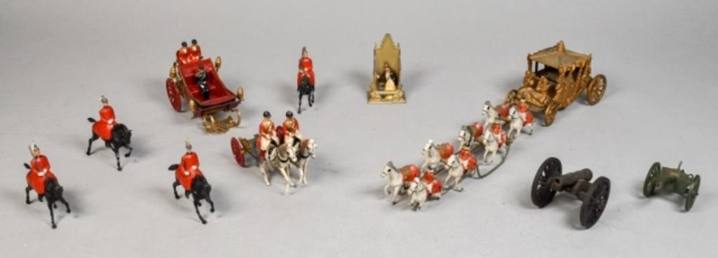 Appraisal: Britains LTD toy soldiers coronation carriages throne and cannons Cannon