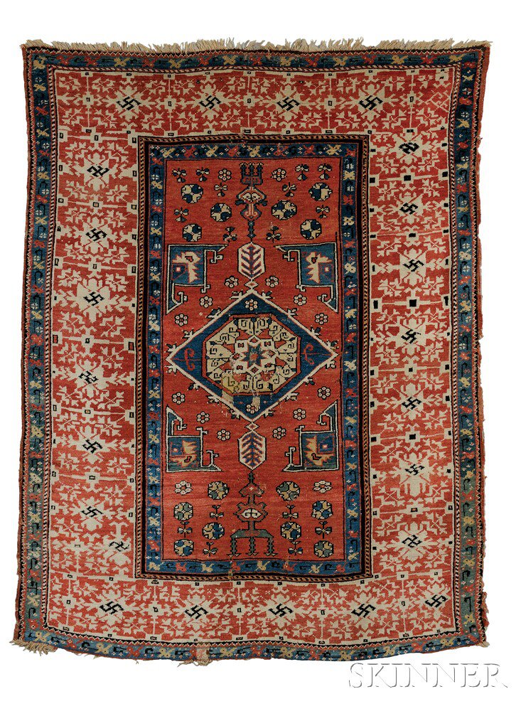 Appraisal: Bergama Rug West Anatolia early th century the indigo diamond