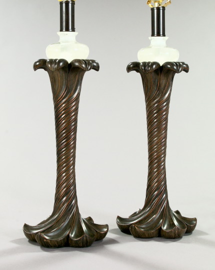 Appraisal: Tall Pair of Continental Cast and Grained Composition and Rock