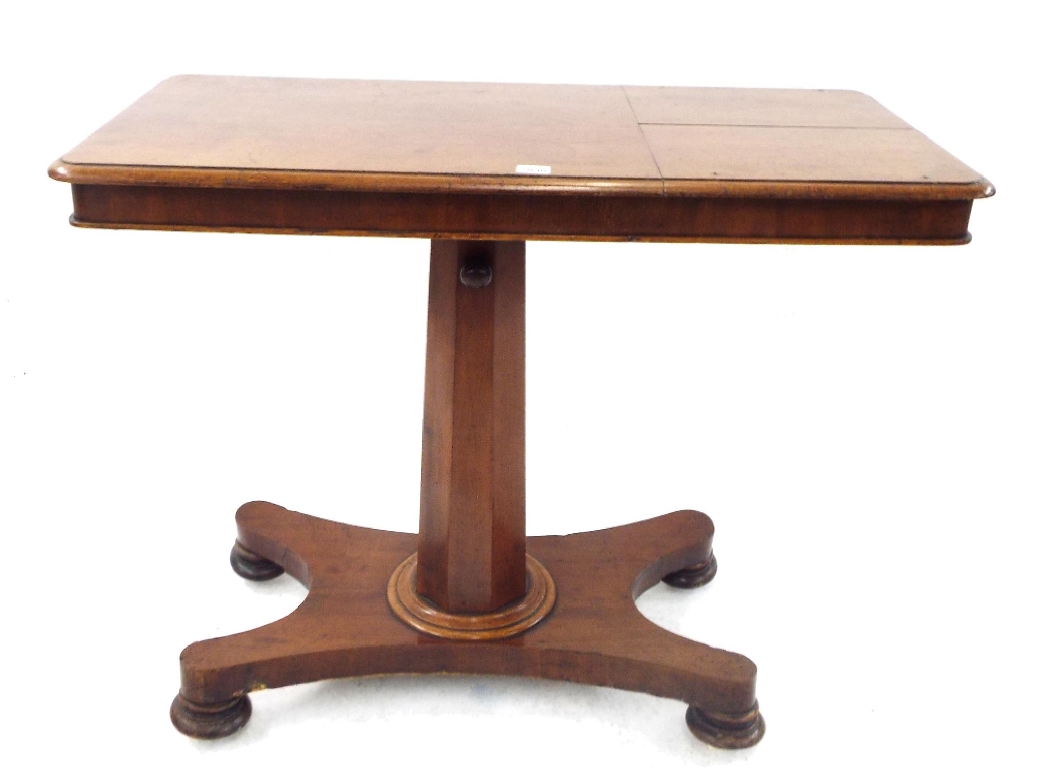 Appraisal: William IV flame mahogany duet type reading table the adjustable