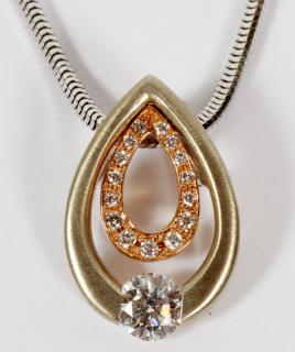 Appraisal: GELIN ABACI GOLD AND DIAMOND PENDANT NECKLACE GELIN ABACI KT