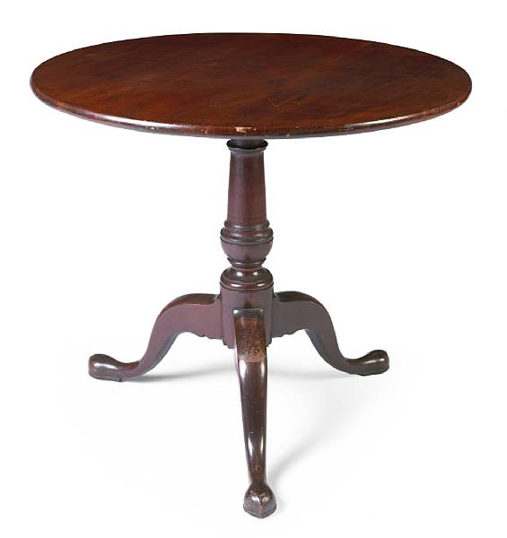 Appraisal: A Queen Anne style mahogany tilt-top tea table height in