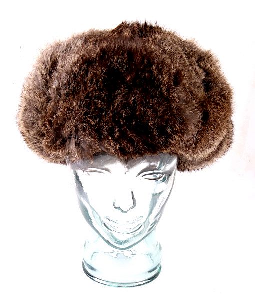 Appraisal: Genuine Rabbit Fur Trapper Hat For your consideration is this