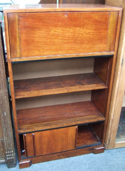 Appraisal: A 's mahogany secretaire a abattant with a fall front