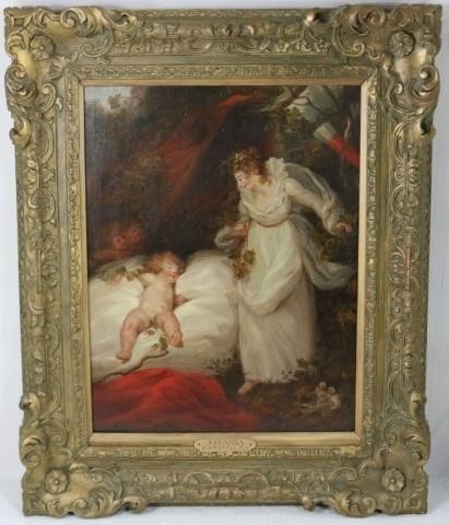 Appraisal: RICHARD WESTALL - ENGLAND OIL PAINTINGON CANVAS TITLED TITANIA DEPICTING