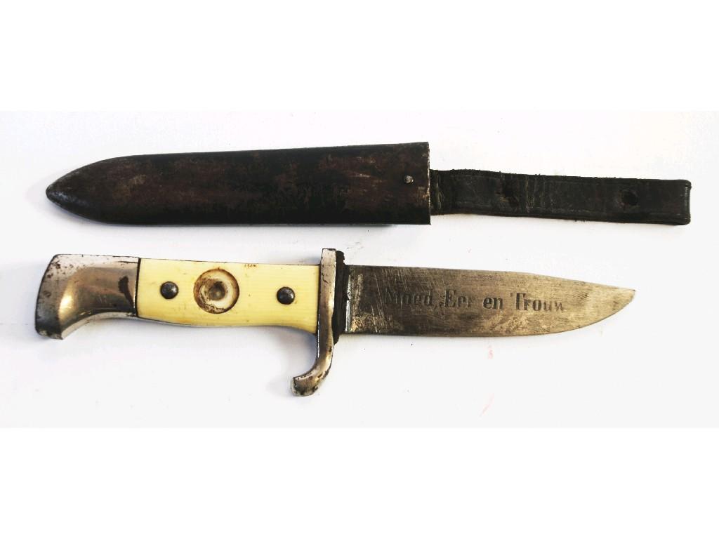 Appraisal: HITLER YOUTH BOY SCOUT MOVEMENT SHEATH KNIFE the short single