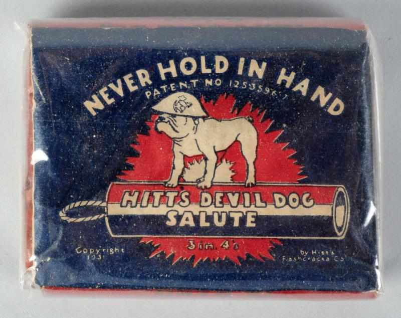 Appraisal: Hitt's Devil Dog Salutes -Pack Logo Firecrackers Class Manufactured by