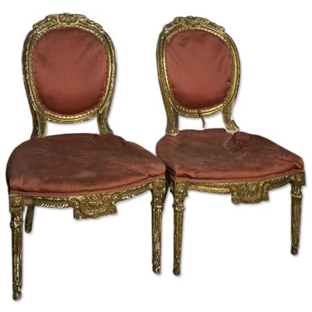 Appraisal: Pair of Louis XVI Style Painted Side Chairs Estimate -