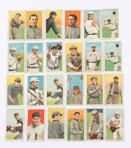 Appraisal: Grouping of twenty-four T- baseball cards Cards include Killian Detroit