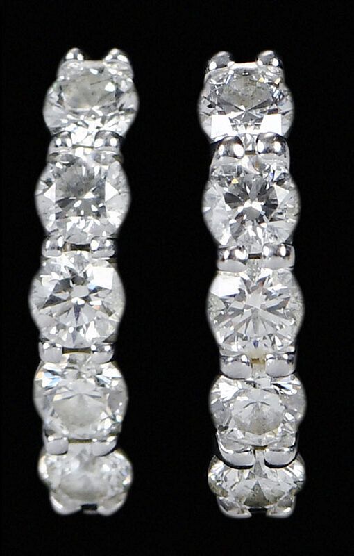 Appraisal: Hearts on Fire kt Diamond Earrings huggie design each with