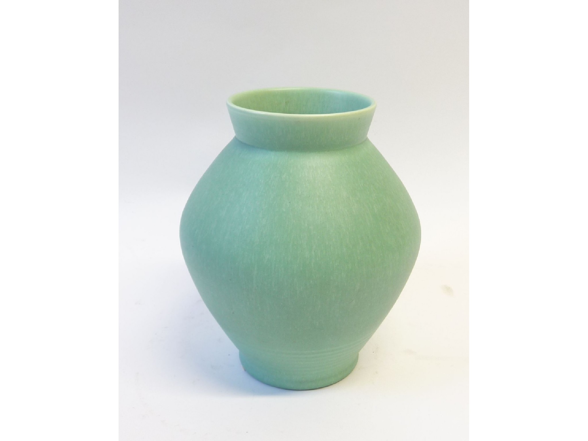 Appraisal: ROYAL LANCASTRIAN SHOULDERED OVOID POTTERY VASE mottled green eggshell glaze