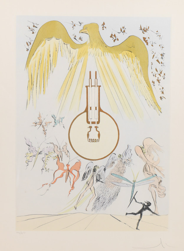 Appraisal: DALI Salvador Spanish - ''L'Ampoule Incandescence Light Bulb '' Engraving