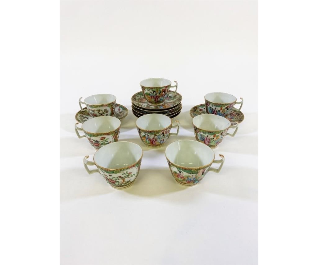 Appraisal: Eight Rose Medallion cups and saucers th c cups h