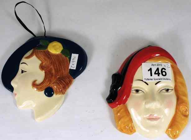 Appraisal: Moorland Pottery Wall Masks x