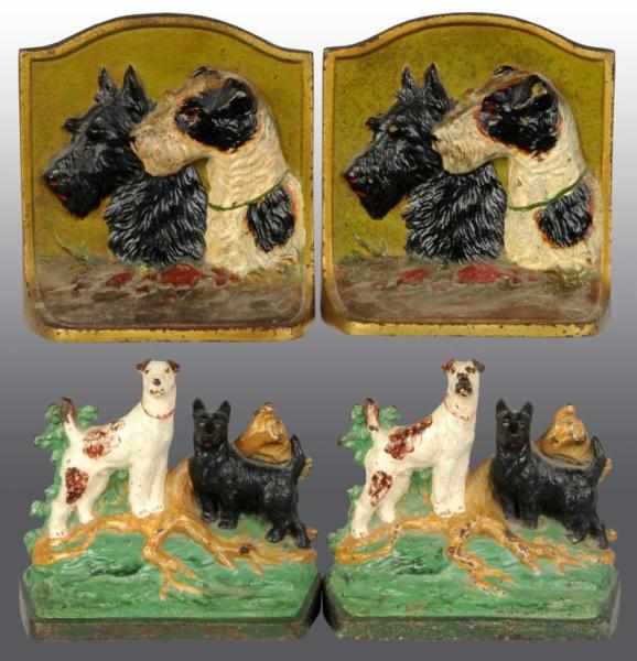 Appraisal: Lot of Pairs of Cast Iron Scottie Bookends Description Includes