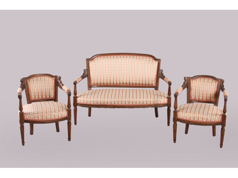 Appraisal: Louis XVI Style Three Piece Parlor Set a loveseat and