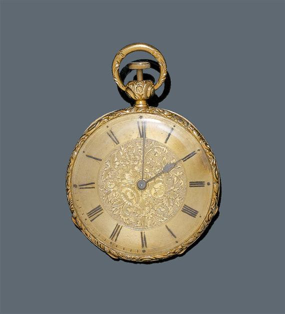 Appraisal: PENDANT WATCH REPEATER CHARLES OUDIN Paris ca Yellow gold Flat