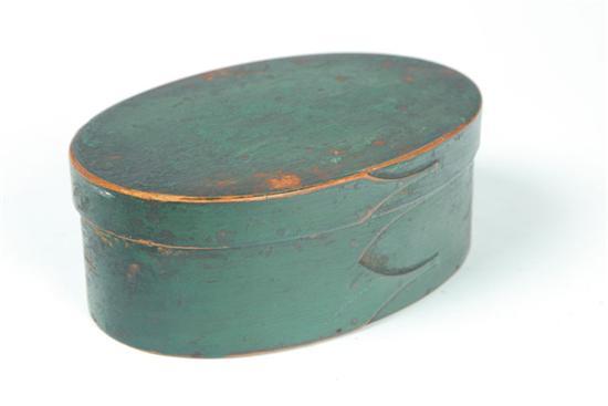 Appraisal: SHAKER BOX American th century Bentwood oval box with copper