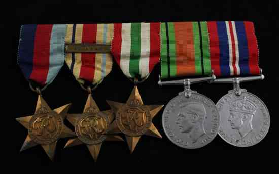 Appraisal: A WWII group of five to Major Edward Henry William