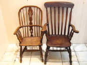 Appraisal: Two traditional Windsor chairs one with slat back and cresting