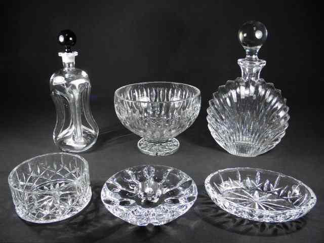 Appraisal: Group lot of assorted cut crystal and glass Includes a