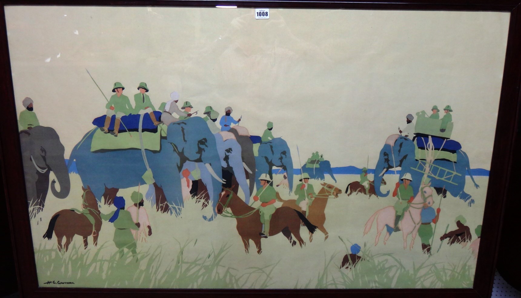 Appraisal: Henry George Gawthorn - Boar Hunt colour lithograph cm x