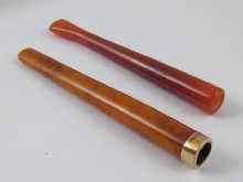 Appraisal: A ct gold mounted amber cigarette holder approx cm long