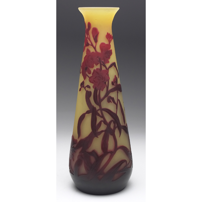 Appraisal: Nice Galle vase beautifully executed cameo cut design of blossoms