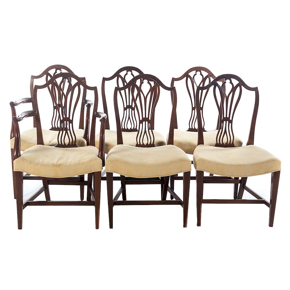 Appraisal: Set of Six Cabinet Made Mahogany Dining Chairs Enrico Liberti