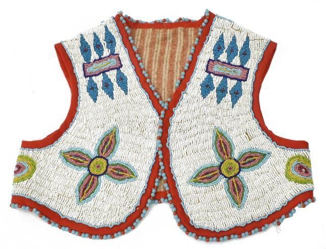 Appraisal: Native American child's beaded vest Transmontaigne c - having extensive