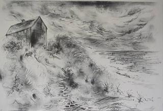 Appraisal: George Grosz lithograph George Grosz American - - ''Storm Clouds